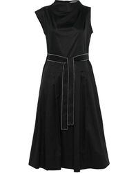 Peserico - Robe Mi-Longue À Taille Ceinturée - Lyst