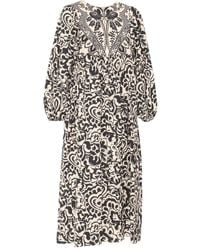 Weekend by Maxmara - Embroidered Print Cotton Midi Dress - Lyst