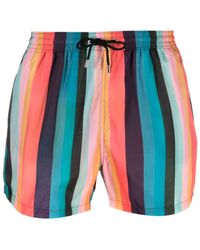 Paul Smith - Artist Stripe-print Drawstring Swim Shorts - Lyst