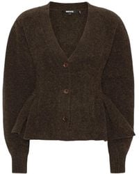 ROTATE BIRGER CHRISTENSEN - Knit Cardigan With Ruffle Trim, V-Neck, Button Front - Lyst