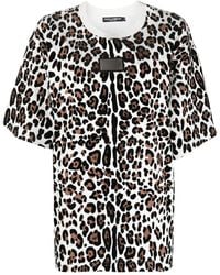 Dolce & Gabbana - Leopard-Print Cotton T-Shirt - Lyst