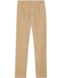 Burberry - Embroidered-Logo Cotton Chino Trousers - Lyst