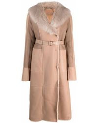 DESA NINETEENSEVENTYTWO Faux Fur-trimmed Long Coat - Multicolor