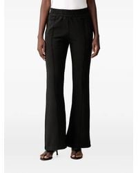 Pinko - Logo-Embroidered Cotton Flared Trousers - Lyst