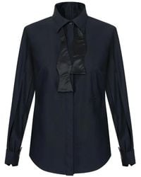 Elisabetta Franchi - Cotton Shirt With Bow Tie - Lyst