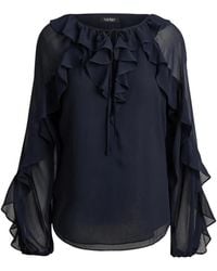 Ralph Lauren - Ruffled-Sleeve Blouse - Lyst