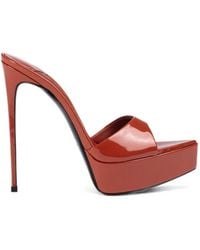 Le Silla - Uma Patent-Finish Sandals - Lyst
