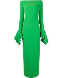 Solace London - Vestido verde cady con detalles de dart - Lyst