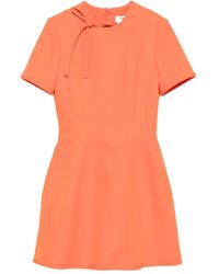 MSGM - Neck-Tie Short-Sleeve Mini Dress - Lyst