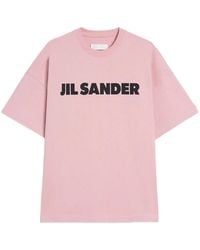 Jil Sander - Camiseta de algodón con logo estampado - Lyst