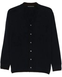 Low Brand - V-Neck Button-Up Cardigan - Lyst