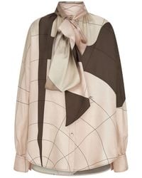 Ferragamo - Sash-Detailed Silk Shirt - Lyst