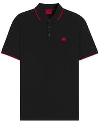 HUGO - Logo-Patch Polo Shirt - Lyst