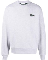 Lacoste - Organic Cotton Sweatshirt With Macro Logo - Lyst
