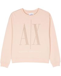 Armani Exchange - Katoenen Sweater Met Logostud - Lyst