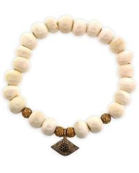 Loree Rodkin - 14k Yellow Gold Small Evil Eye Diamond And Sapphire Bracelet - Lyst