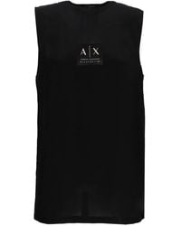 ARMANI EXCHANGE - Tanktop Met Logoprint En Ronde Hals - Lyst