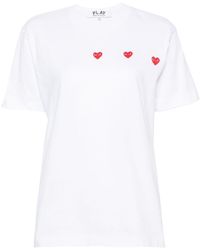 COMME DES GARÇONS PLAY - Triple-heart Cotton T-shirt - Lyst