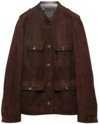 Prada - Suede Jacket - Lyst