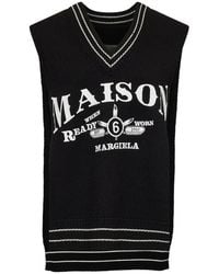 MM6 by Maison Margiela - Wool Sweater Vest - Lyst