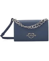 Love Moschino - Logo-Plaque Heart-Chain Crossbody Bag - Lyst