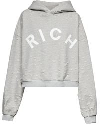 John Richmond - Logo-Detail Distressed Hoodie - Lyst