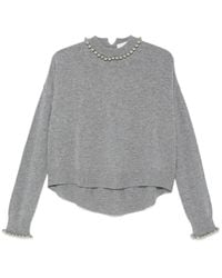 Circus Hotel - Stud-Embellished Long-Sleeve Sweater - Lyst