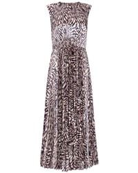Ulla Johnson - Robe Mi-Longue Plissée À Imprimé Animalier - Lyst