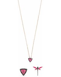 Anapsara - Parure Collier-Boucles D'Oreilles Dragonfly En Or 18Ct - Lyst