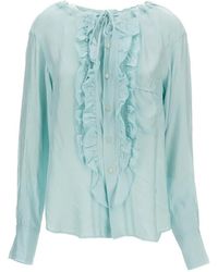 Plan C - Ruffled-Detail Blouse - Lyst