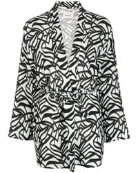 Bambah - Geometric-Print Wrap Blouse - Lyst