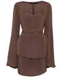 FEDERICA TOSI - Keyhole-Detail Flared-Sleeve Mini Dress - Lyst