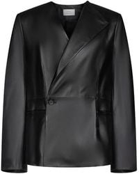 Loulou de Saison - Paoli Asymmetric Lapel Leather Jacket - Lyst