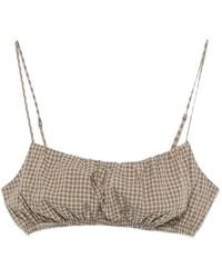 Enza Costa - Mini-Plaid-Pattern Bralette - Lyst