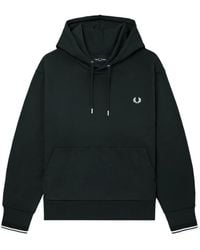 Fred Perry - Logo-Detail Cotton Hoodie - Lyst