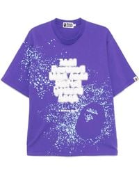 A Bathing Ape - Spray-Print Slogan T-Shirt - Lyst