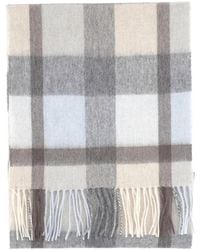 Purotatto - Check-Pattern Fringed Scarf - Lyst