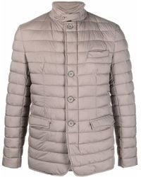 Herno - High-neck Buttoned Padded Jacket - Lyst