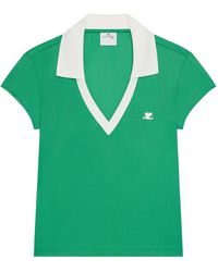 Courreges - Cropped V-Neck T-Shirt - Lyst