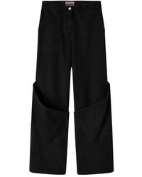 The Attico - Panelled Wide-Leg Trousers - Lyst