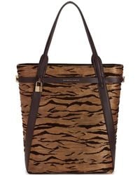Elisabetta Franchi - Tiger-Print Padlock-Detail Shoulder Bag - Lyst