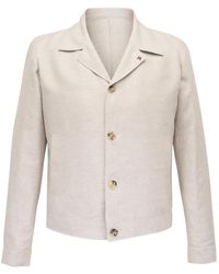 Isaia - Pin-Detail Button-Up Shirt Jacket - Lyst