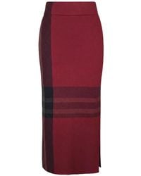 Akris Punto - Check-Pattern Side-Slit Midi Skirt - Lyst