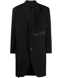 Yohji Yamamoto - Notched-Lapels Wool Coat - Lyst