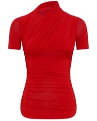 Marine Serre - Draped Jersey And Plumets Top - Lyst