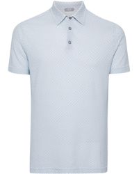 Zanone - Geometric-print Polo Shirt - Lyst