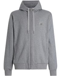 Dolce & Gabbana - Logo Cotton Jersey Zip-Up Hoodie - Lyst