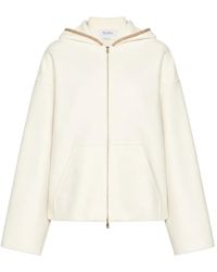 Max Mara - Mxmpetali Contrast-Trim Zip-Up Hoodie - Lyst