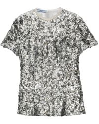 Prada - Blouse Verfraaid Met Pailletten - Lyst