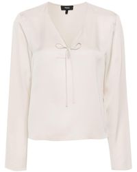 Theory - Blouse Met V-hals - Lyst